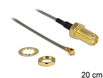 Câble d'antenne SMA femelle sur cloison > MHF / U.FL-LP-088 compatible mâle 200 mm 1,37 Longueur fil