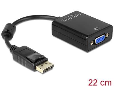 Adaptateur Displayport 1.2 mâle > VGA femelle noir