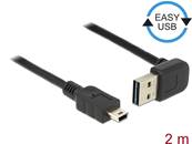 Câble EASY-USB 2.0 Type-A mâle coudé vers le haut / bas > USB 2.0 Type Mini-B mâle 2 m