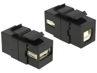 Module Keystone USB 2.0 A femelle > USB 2.0 B femelle noir