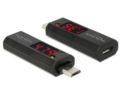 Adaptateur Micro USB avec indicateur LED de la tension et de l'ampérage
