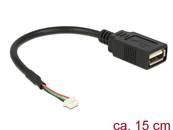 Câble embase 1,25 mm 4 broches USB 2.0 femelle > USB 2.0 Type-A femelle 15 cm