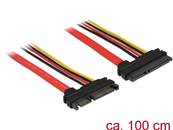 Câble d'extension SATA 6 Gb/s fiche à 22 broches > prise SATA à 22 broches (5 V + 12 V) 100 cm