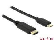 Câble USB Type-C™ 2.0 mâle > USB 2.0 Type Micro-B mâle 2,0 m noir