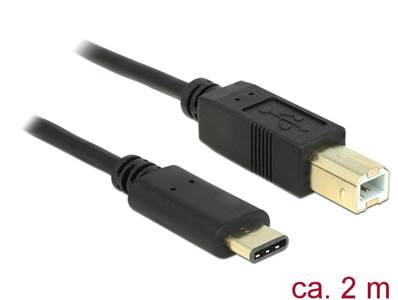Câble USB Type-C™ 2.0 mâle > USB 2.0 Type-B mâle 2,0 m noir