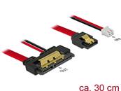 Câble SATA 6 Gbit/s 7 broches femelle + alimentation 2 broches femelle > SATA 22 broches femelle dro