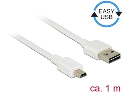Câble EASY-USB 2.0 Type-A mâle > USB 2.0 Type Mini-B mâle 1 m blanc