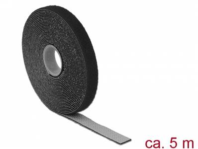 Fermetures par velcro L 5 m x l 13 mm rouleau noire