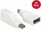 Adaptateur mini Displayport 1.2 mâle > Displayport femelle 4K coudé à 90° blanche