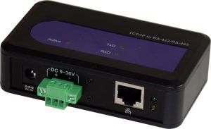 Serveur IP/ 1 port RS422/485+ protection  15KV ESD +  sortie sur borniers + alim + entrée 9-36VDC