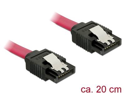 Câble SATA 6 Gb/s mâle droit > SATA mâle droit 20 cm métal rouge