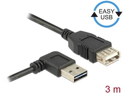 Câble d'extension EASY-USB 2.0 Type-A mâle coudé vers la gauche / droite > USB 2.0 Type-A femelle 3