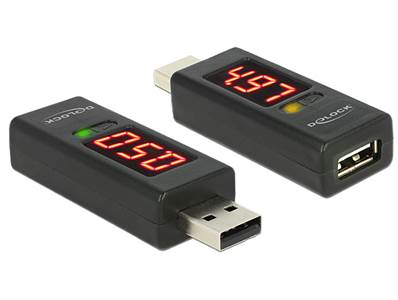 Adaptateur USB 2.0 A mâle > A femelle avec indicateur LED pour les Volts et les Ampères
