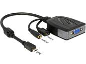 Adaptateur MHL 2.0 Micro USB mâle > VGA femelle + USB Micro- femelle + Prise stéréo femelle