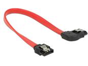 Câble SATA 6 Gb/s mâle droit > SATA mâle coudé à droite droite 20 cm métal rouge