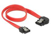 Câble SATA 6 Gb/s mâle droit > SATA mâle coudé à gauche 30 cm métal rouge