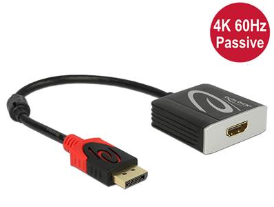 Adaptateur Displayport 1.2 mâle > HDMI femelle 4K 60 Hz passif noir
