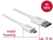 Câble HDMI haute vitesse avec Ethernet - HDMI-A mâle > HDMI Micro-D mâle 3D 4K 3 m Actif Fin Haut de