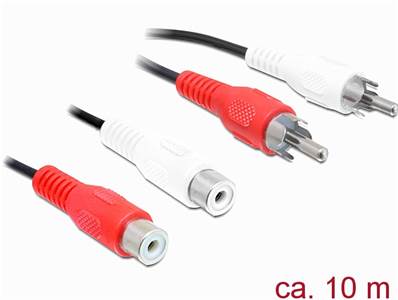 Câble RCA 2 x mâle > RCA 2 x femelle 10 m