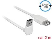 Câble d'extension EASY-USB 2.0 Type-A mâle coudé vers le haut / bas > USB 2.0 Type-A femelle blanc 2