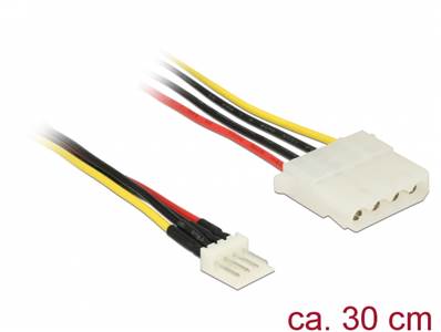 Câble Alimentation Disquette 4 broches mâle > Molex 4 broches femelle 30 cm