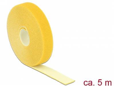 Fermetures par velcro L 5 m x l 20 mm rouleau jaune