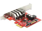 Carte PCI Express > 3 x externes USB 3.0 + 1 x externes Gigabit LAN – Facteur de forme à profil bas