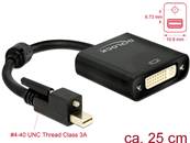 Adaptateur mini Displayport 1.2 mâle avec vis > DVI femelle 4K actif noir