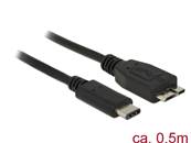 Câble SuperSpeed USB 10 Gbps (USB 3.1, Gen 2) USB Type-C™ mâle > USB type Micro-B mâle 0,5 m noir
