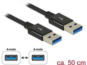 Câble USB SuperSpeed 10 Gbps (USB 3.1 Gen 2) USB Type-A mâle > USB Type-A mâle 0,5 m noir coaxial Pr