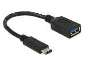 Adaptateur USB SuperSpeed (USB 3.1, Gen 1) USB Type-C™ mâle > USB Type A femelle 15 cm noir