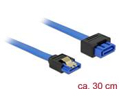 Câble prolongateur SATA 6 Gb/s femelle droit > SATA mâle droit 30 cm bleu à verrouillage