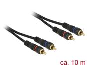 Kabel 2 x Cinch Stecker > 2 x Cinch Stecker 10,0 m koaxial OFC schwarz