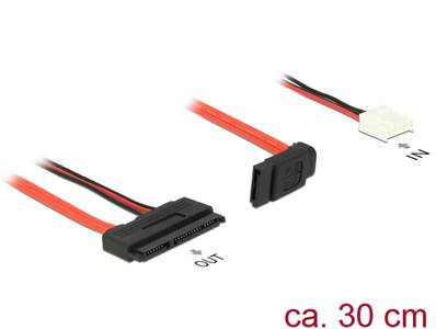 Câble SATA 6 Gb/s à 7 broches femelle + alimentation à 4 broches femelle pour disquette (5 V) > SATA