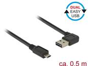 Câble EASY-USB 2.0 Type-A mâle coudé vers la gauche / droite > EASY-USB 2.0 Type Micro-B mâle noir 0