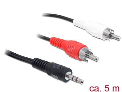 Câble Audio prise jack stéréo de 3.5 mm mâle > 2 x RCA mâle 5 m