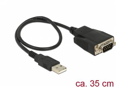 Adaptateur USB 2.0 Type-A mâle > 1 x Serial RS-232 DB9 mâle avec protection par vis et écrous ESD