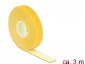 Fermetures par velcro L 3 m x l 13 mm rouleau jaune