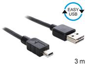 Câble EASY-USB 2.0 Type-A mâle > USB 2.0 Type Mini-B mâle 3 m noir
