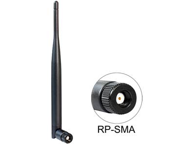 Antenne WLAN 802.11 ac/a/b/g/n RP-SMA mâle 5 dBi omnidirectionnelle avec jonction inclinable noir