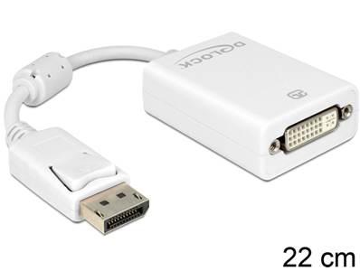 Adaptateur Displayport 1.1 mâle > DVI femelle passif blanc