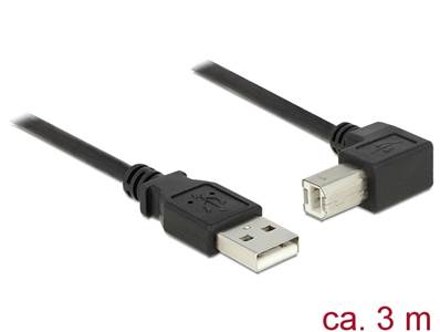 Câble USB 2.0 Type-A mâle > USB 2.0 Type-B mâle coudé 3 m noir