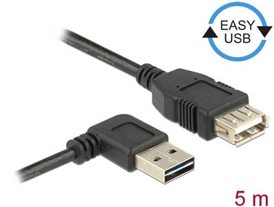 Câble d'extension EASY-USB 2.0 Type-A mâle coudé vers la gauche / droite > USB 2.0 Type-A femelle 5