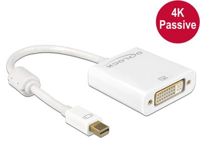 Adaptateur mini Displayport 1.2 mâle > DVI femelle 4K passif blanc