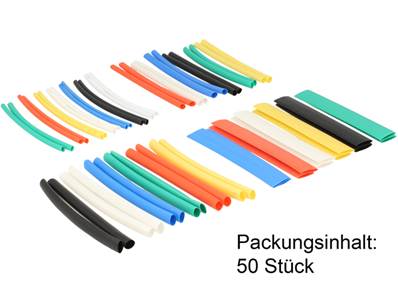 Ensemble de tubes thermo-rétractables 50 pièces de couleurs assorties