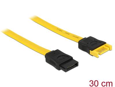 Câble d'extension SATA 6 Gb/s mâle > SATA femelle 30 cm jaune