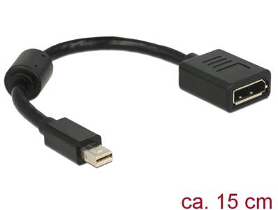 Adaptateur mini Displayport 1.2 mâle > Displayport femelle 4K noir