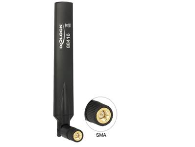 Antenne GSM / UMTS SMA mâle 1,0 - 3.5"dBi omnidirectionnelle avec jonction inclinable noir