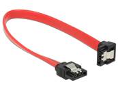 Câble SATA 6 Gbit/s mâle droit > SATA mâle coudé vers le bas 20 cm métal rouge
