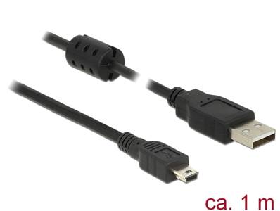 Câble USB 2.0 Type-A mâle > USB 2.0 Mini-B mâle 1,0 m noir